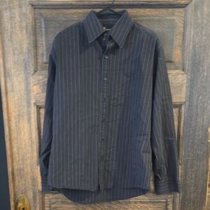 Elegant Navy Pinstripe Dress Shirt